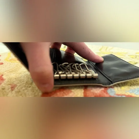 PRADA Unisex Tessuto White Nylon Six-Key Holder With Black Patent Interior - Picture 12 of 16